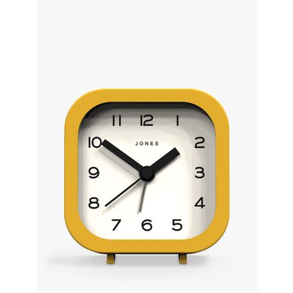 Jones Clocks Bob Analogue Alarm Clock Yellow | H7.8 x W7.3 x D4.2cm