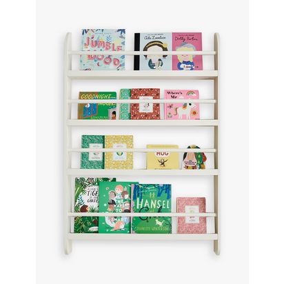 Great Little Trading Co Greenaway Gallery Bookcase Oatmeal | H118 x W80 x D12cm. Shelf depth: 11cm. Lower shelf height: 32cm, other shelves: 24cm
