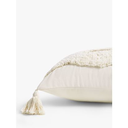 John Lewis Tufted Waves Cushion Ecru | W35 x D55cm