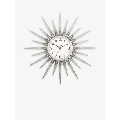 Acctim Stella Spokes Analogue Quartz Wall Clock, 44cm, Chrome Chrome