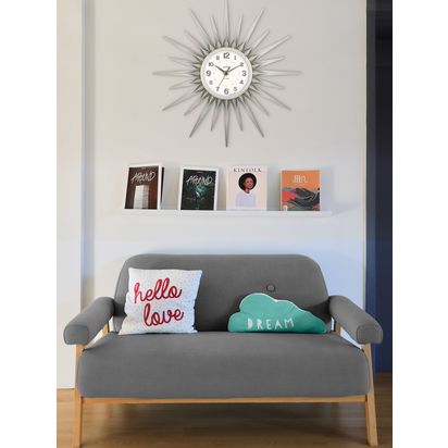 Acctim Stella Spokes Analogue Quartz Wall Clock, 44cm, Chrome Chrome