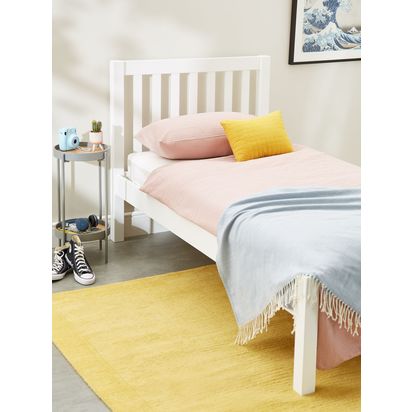 John Lewis Wilton Child Compliant Bed Frame, Single White | H102 x W99 x D202cm