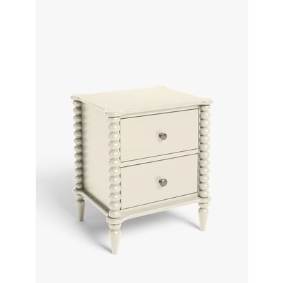 John Lewis Bobbin 2 Drawer Bedside Table Grey | H59 x W48.4 x W41.7cm