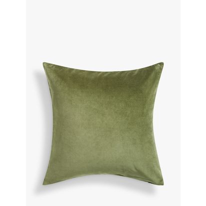 John Lewis Cotton Velvet Cushion Green | 50 x 50cm