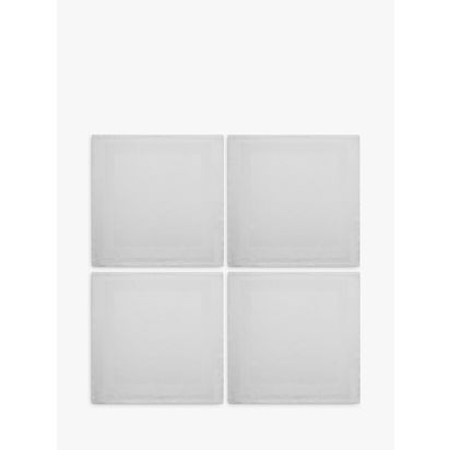 John Lewis Fine Cotton Napkins, Set of 4, White White | L56 x W56cm