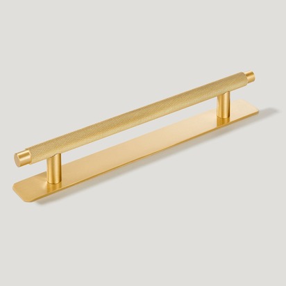 KEPLER Knurled T-Bar Handle - Brass, 220mm (160mm CC), Handle Only