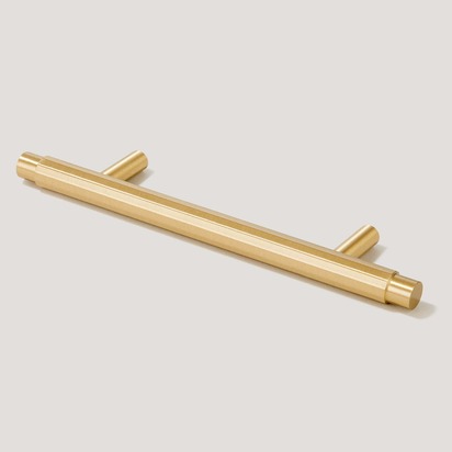 PEARCE Polygon T-Bar Handle - Brass | 220mm (160mm CC) / Handle Only