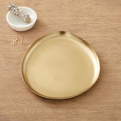 Organic Metal Trays, Tray, Light Brass, Sheet Metal, Large