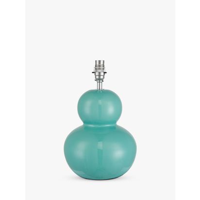John Lewis + Matthew Williamson Curved Ceramic Lamp Base, H31cm Blue | H31 x Dia.22cm