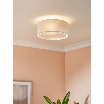 John Lewis Alice Semi Flush Ceiling Light, Natural Natural | H16 x Dia.33cm