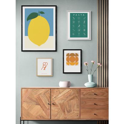 EAST END PRINTS Rosi Feist 'Yellow Lemon' Framed Print Black Frame | 33.4 x 28.4cm
