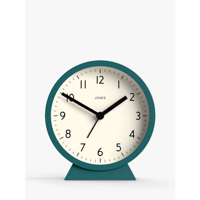 Jones Clocks Daybreak Quartz Analogue Alarm Clock Priceless Blue | H11.2 W12 x D4cm