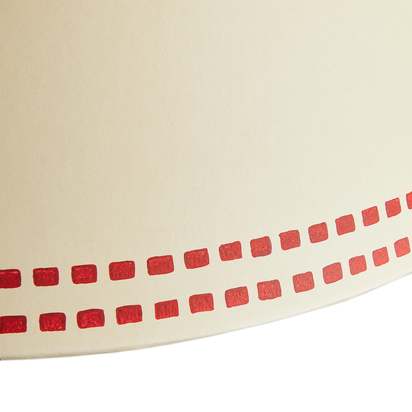 14cm tall tapered shade in scarlet tracks hand painted card