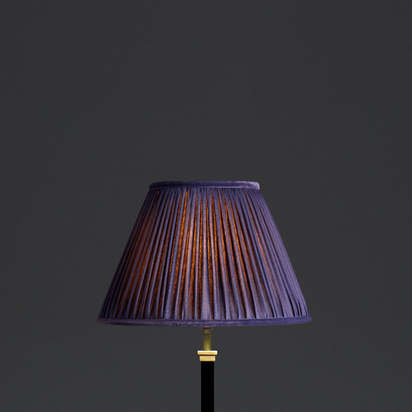 30cm empire shade in cobalt silk with velvet tape