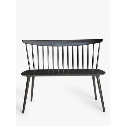 John Lewis ANYDAY Spindle 2 Seater Bench, Black, FSC-Certified (Beech Wood) Black | H83.2 x W102 x D50cm