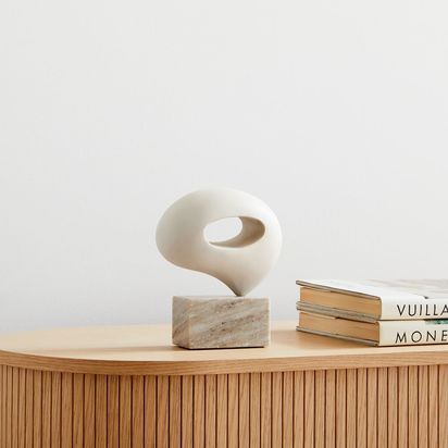 Alba Wood Sculptural Objects, Object, Whitewashed, Mixed Materials, Small