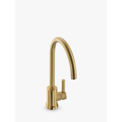 Abode Atlas Single Lever Kitchen Mixer Tap Brushed Brass | H395 x W100mm, Base: Dia.60mm