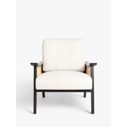 John Lewis Gondola Club Chair, Black Leg, Natural Natural | H80 x W72 x D83.5cm