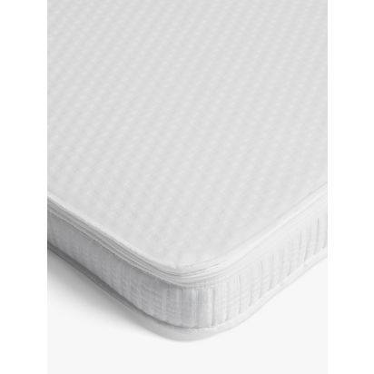 John Lewis Classic Sprung Cotbed Mattress, 140 x 70cm White | 140 x 70 x 10cm