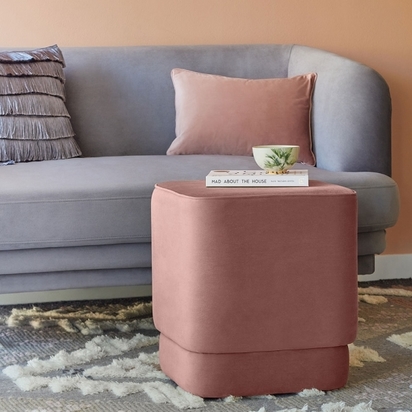 Soho Pouffe, Rose Pink Velvet