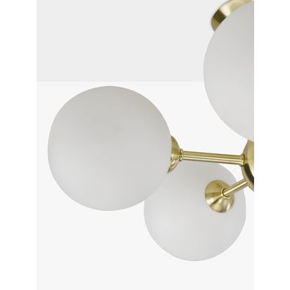 John Lewis Satellite 5 Arm Semi Flush Ceiling Light, Satin Brass Satin Brass | H21 x Dia.46cm