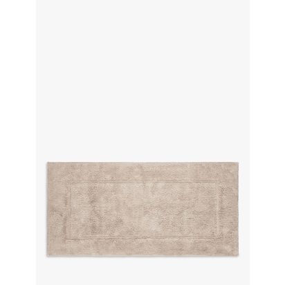 John Lewis Micro-Fresh Extra Large Deep Pile Bath Mat Stone | L70 x W140cm