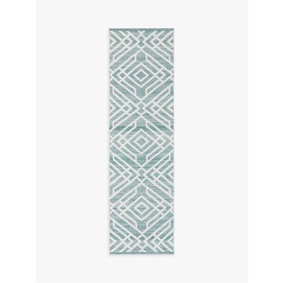 John Lewis ANYDAY Aztec Indoor/Outdoor Runner, L240 x W70 cm Teal | L240 x W70 cm