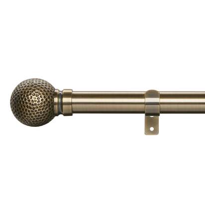 Hammered Effect Extendable Metal Eyelet Curtain Pole