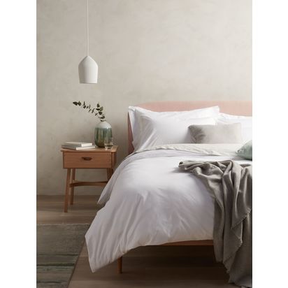 John Lewis Easy Care Organic Cotton 200 Thread Count Bedding White | W200.00cm * D135.00cm