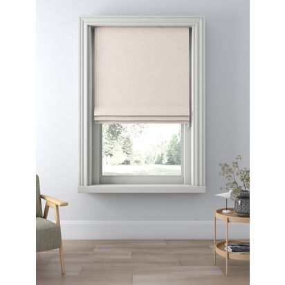 John Lewis Textured Weave Blackout/Thermal Roman Blind Rose Pink | H6.50 x W6.50 x D150cm