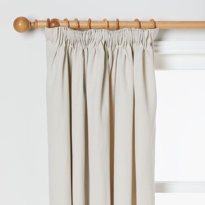 John Lewis Arlo Pair Lined Pencil Pleat Curtains Putty | H182 x W167cm