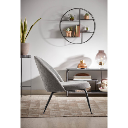 Across wall shelves in steel with black finish Ã˜ 55 cm
