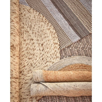Takashi 100% grey wool round rug, Ã˜ 200 cm