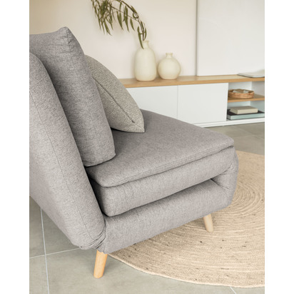 Takashi 100% grey wool round rug, Ã˜ 200 cm