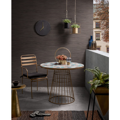 Rhet metal side table with gold finish, Ã˜ 39 cm