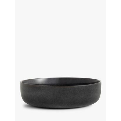 John Lewis Reactive Glaze Stoneware Serve Bowl, 27cm, Grey Grey | H8 x Dia.27cm