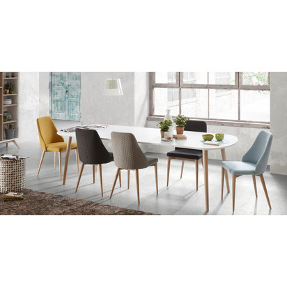 Necoco side table in solid mango wood and coconut shells Ã˜ 40 cm