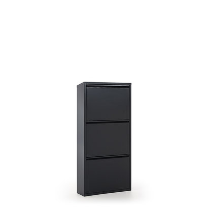 Ode shoe rack with 3 doors in dark grey, 50 x 103 cm