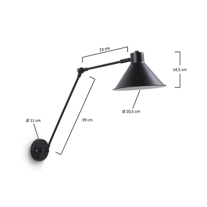 Dione wall lamp black