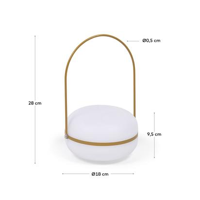 Tea table lamp in polythene and metal with mustard finish