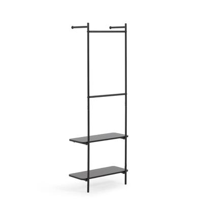Galatia melamine and metal clothes rail with black finish 60 x 162 cm