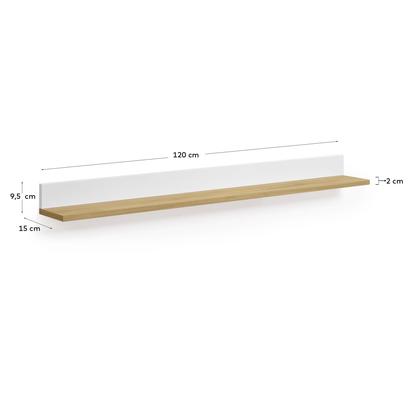 Abilen shelf in oak veneer and white lacquer 120 x 15 cm FSC 100%