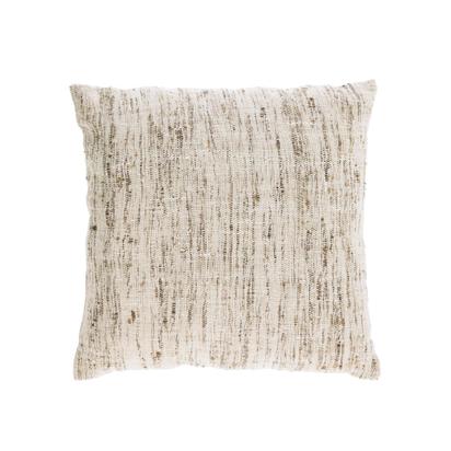Devi cotton and linen cushion cover with beige and brown stripes 45 x 45 cm