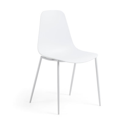 Whatts chair with steel legs in white finnish