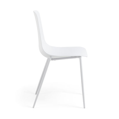 Whatts chair with steel legs in white finnish