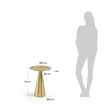 Rhet metal side table with gold finish, Ã˜ 39 cm