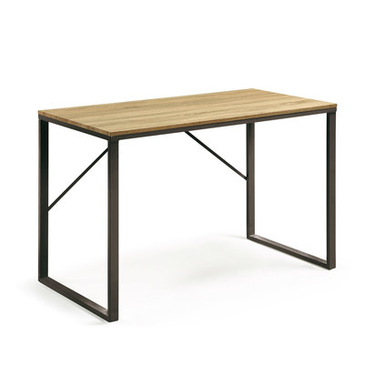 Talbot melamine desk with natural finish, and legs in a black finish, 120 x 60 cm