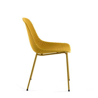 Quinby outdoor dining chair in yellow