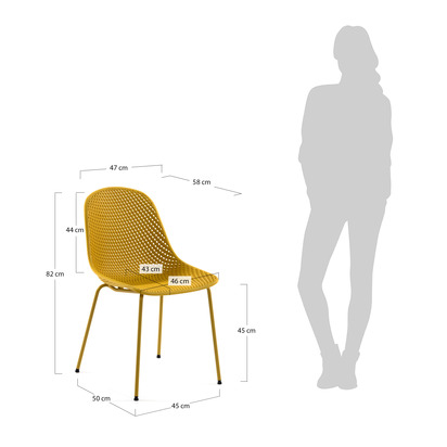 Quinby outdoor dining chair in yellow