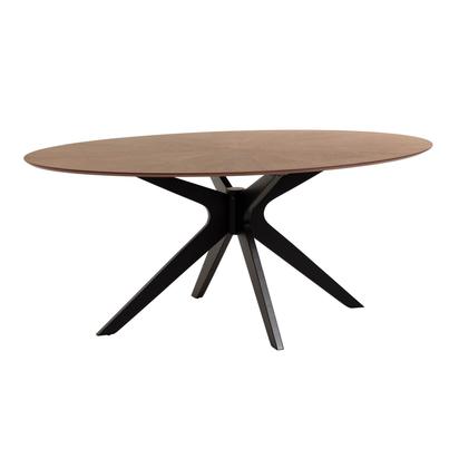 Naanim table with walnut veneer and legs in a black finish, 180 x 110 cm.
